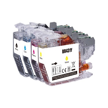 Compatible Brother LC431 ink cartridges 4 Pack Combo (1BK/1C/1M/1Y)