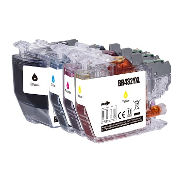 Compatible Brother LC432XL Ink Cartridges 4 Pack (1BK/1C/1M/1Y)