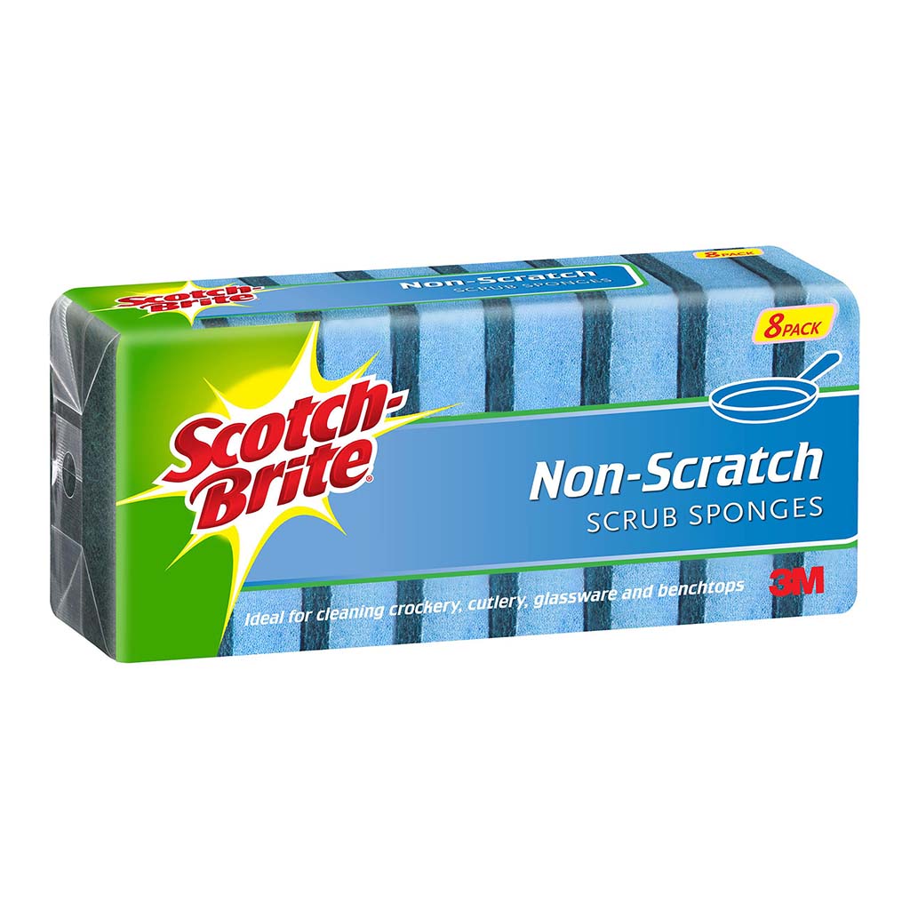 Scotch-Brite Non-Scratch Scrub Sponge, Pack of 8