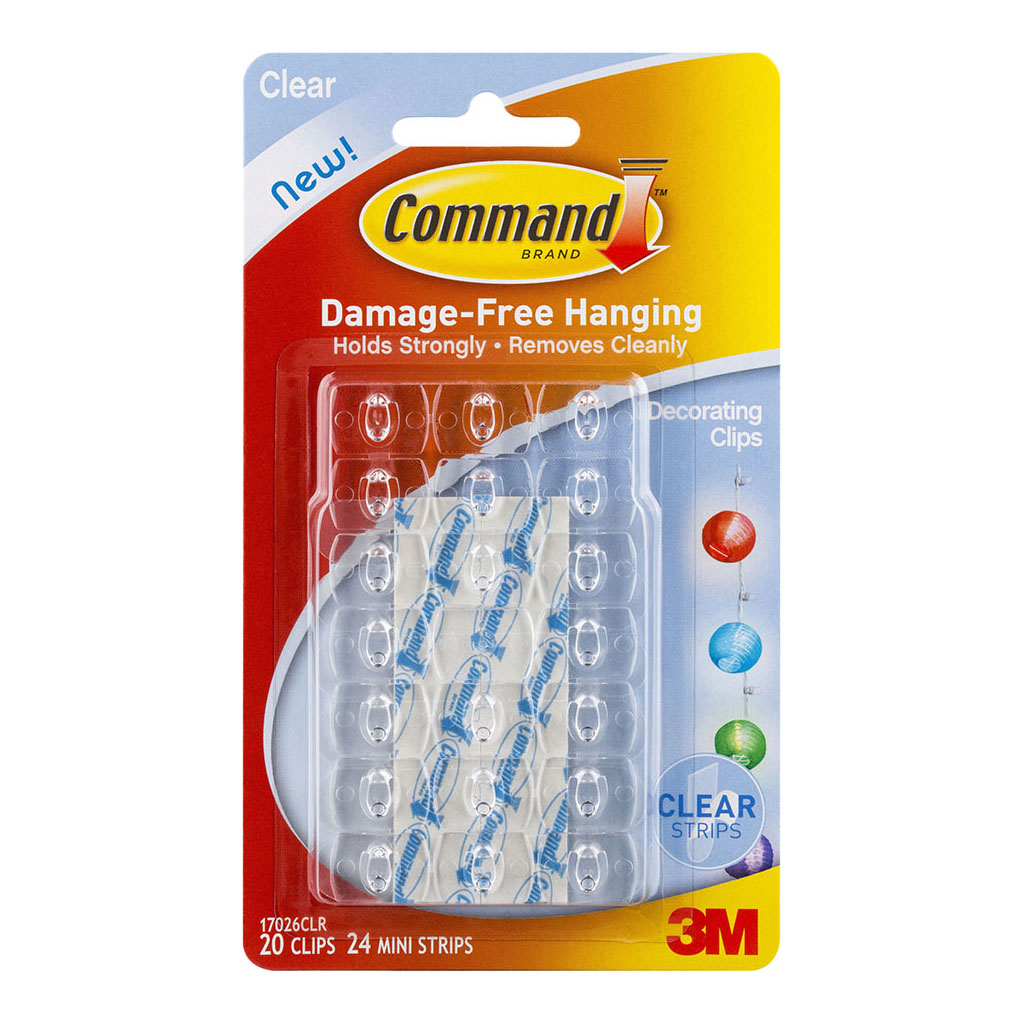 Command Decorating Clips 17026CLR Clear, Pack of 20