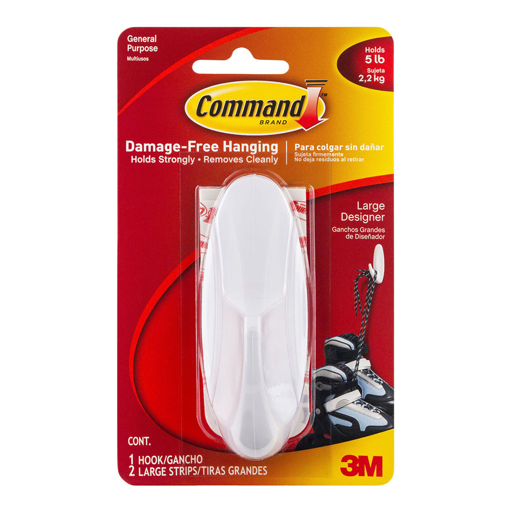 Command Hook 17083 Large White Designer