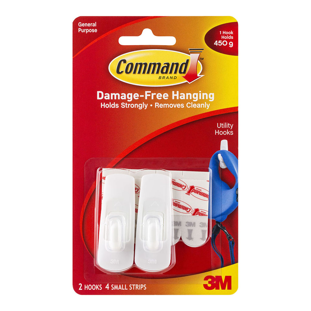 Command Hook 17002 Small White, Pack of 2