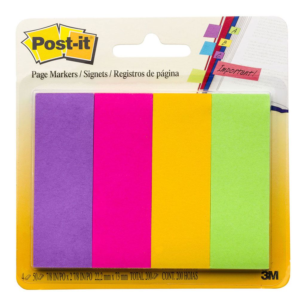 Post-it Page Markers 671-4AU 22x73mm Jaipur, Pack of 4