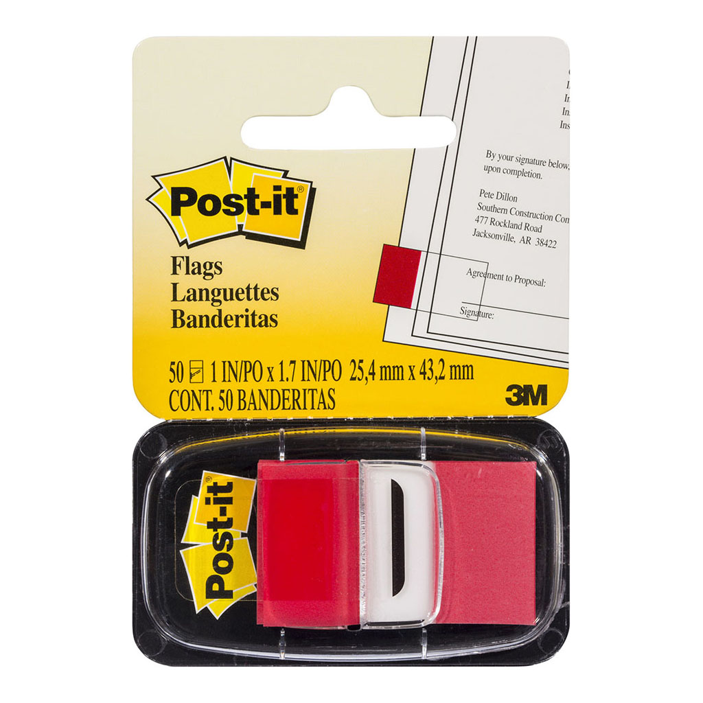 Post-it Flags 680-1 Singles Red 25x43mm Pkt/50