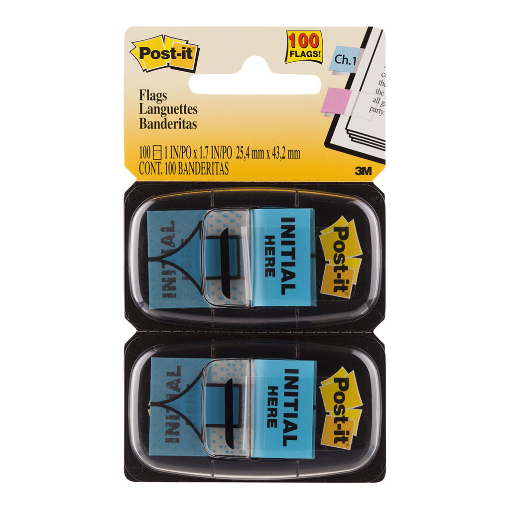 Post-it Flags 680-IH2 25x43mm Initial Here, Pack of 2