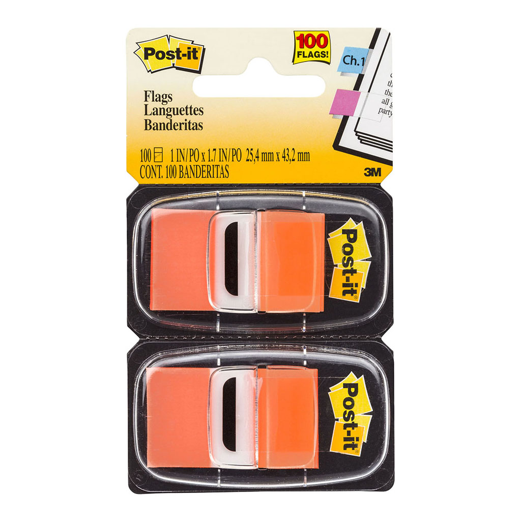 (image for) Post-it Flags 680-OE2 25x43mm Orange Twin, Pack of 2