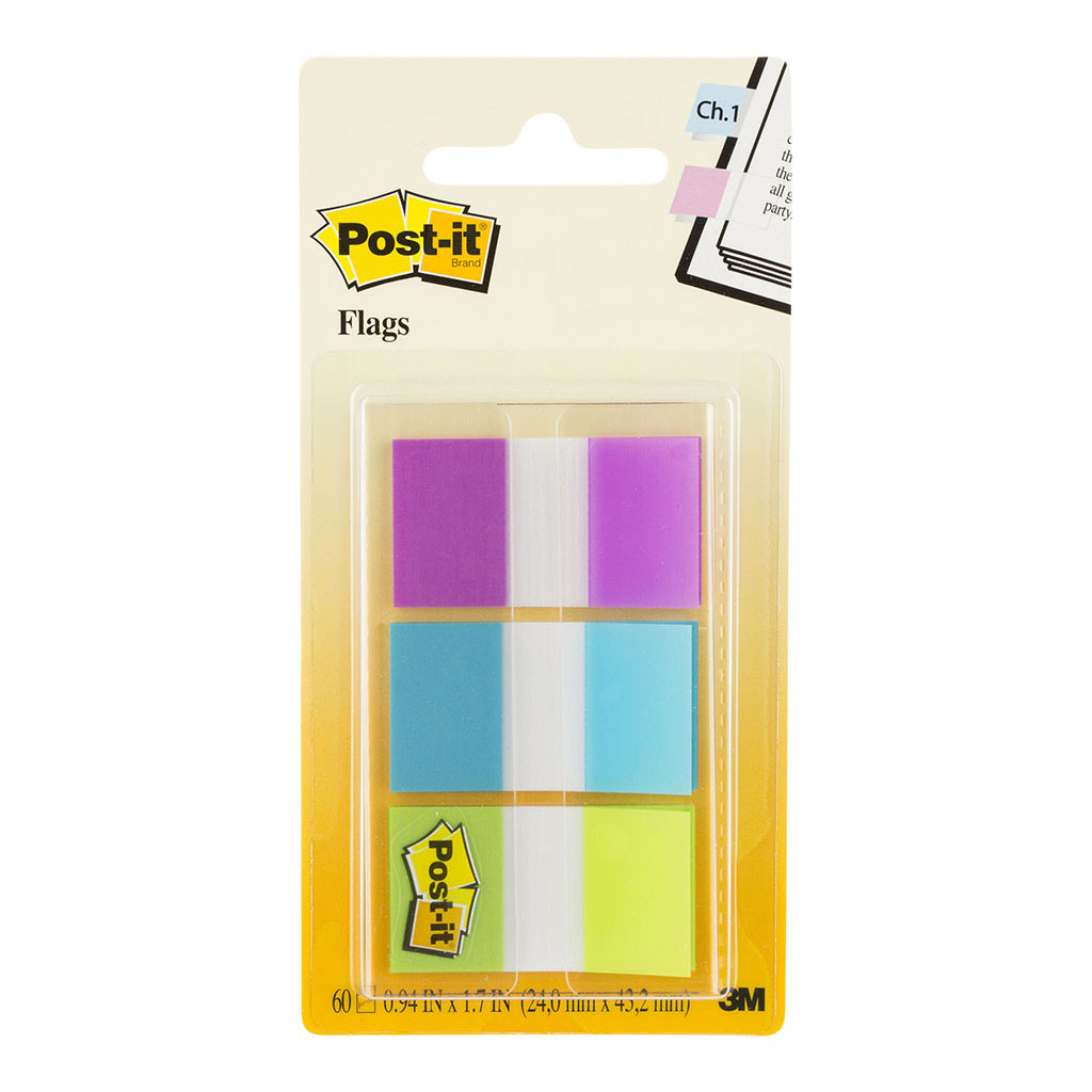 (image for) Post-it Flags 680-PBG 25x43mm, Pack of 3