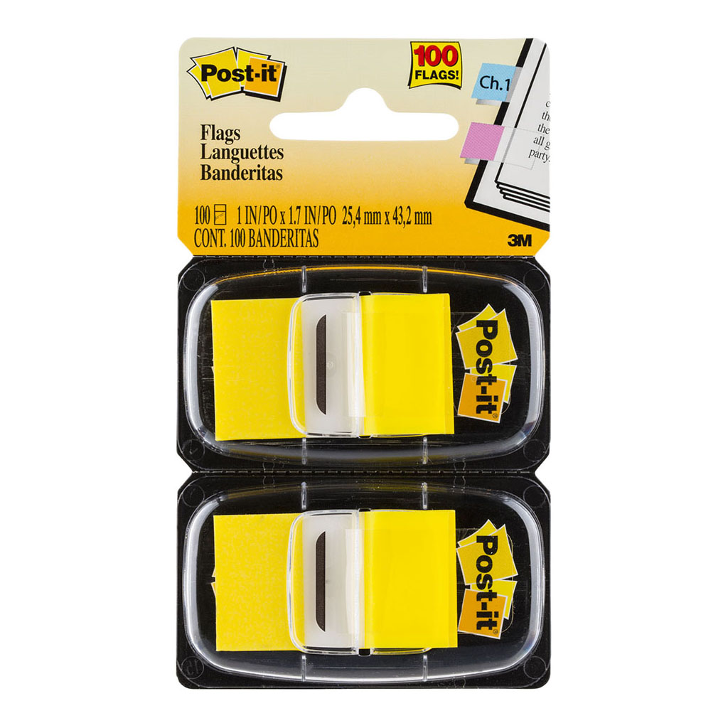 (image for) Post-it Flags 680-YW2 25x43mm Yellow, Pack of 2