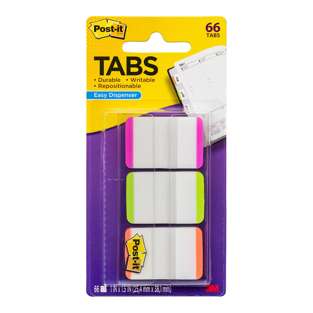 Post-it Tabs 686L-PGO 25x38mm Bright, Pack of 3