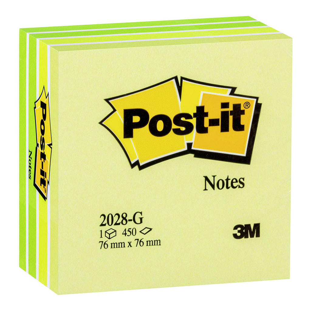 Post-it Notes Memo Cube 2028-G Green 76x76mm 450 sheet cube