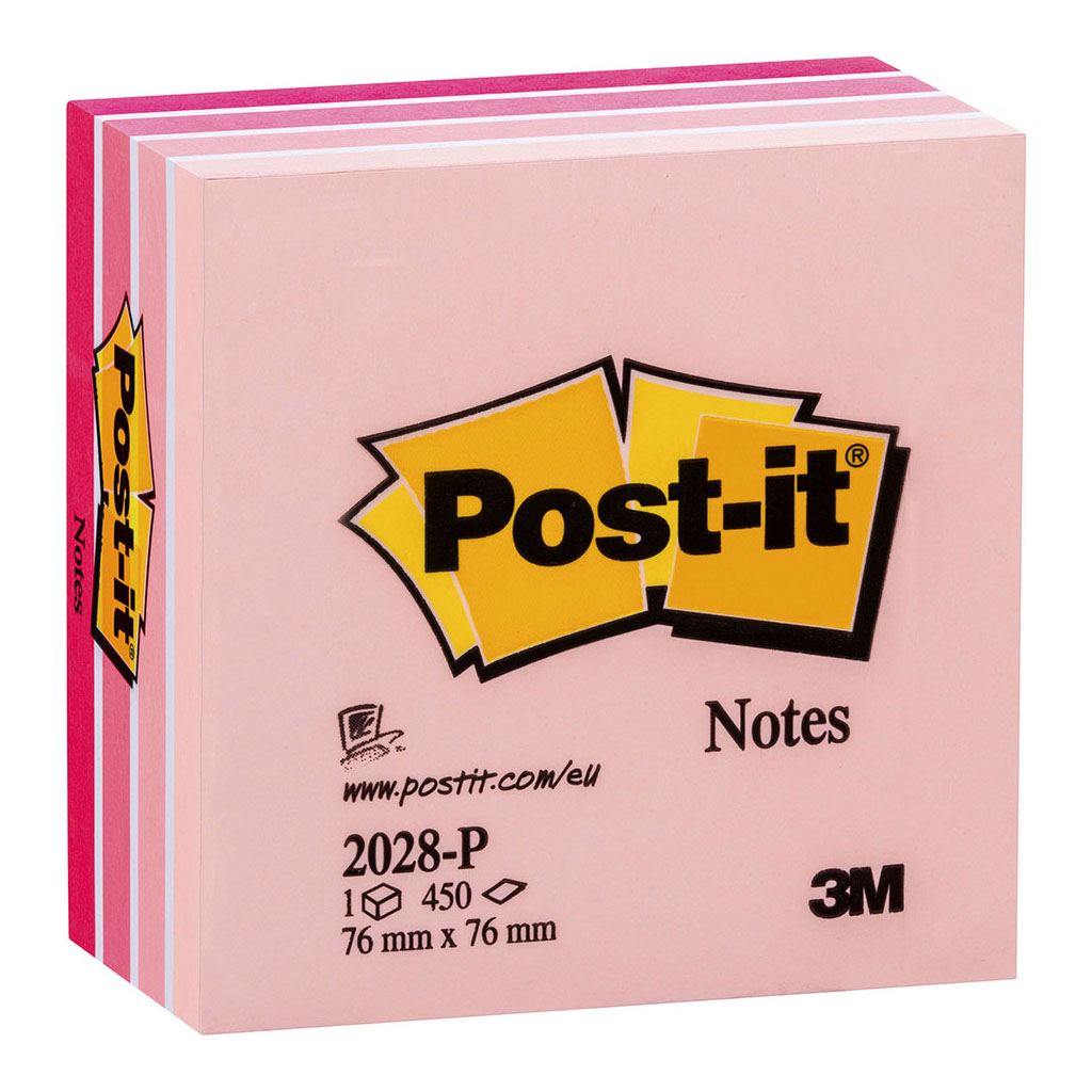 Post-it Notes Memo Cube 2028-P Pink 76x76mm 450 sheet cube