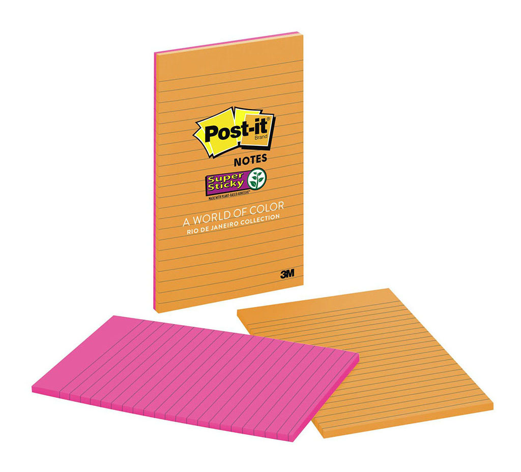 Post-it Super Sticky Lined Notes 5845-SS 127x203mm Rio de Janeiro, Pack of 2