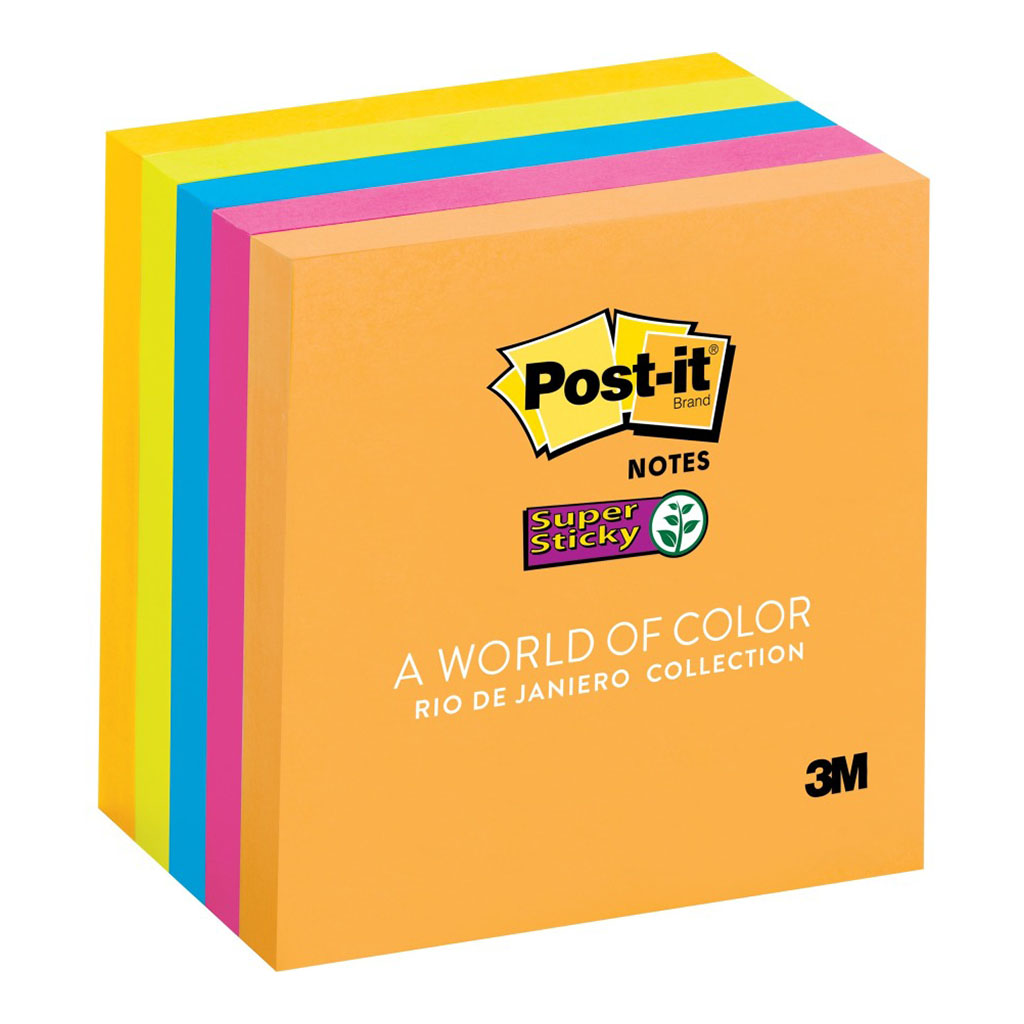 Post-it Super Sticky Notes 654-5SSUC 76x76mm Rio de Janeiro, Pack of 5