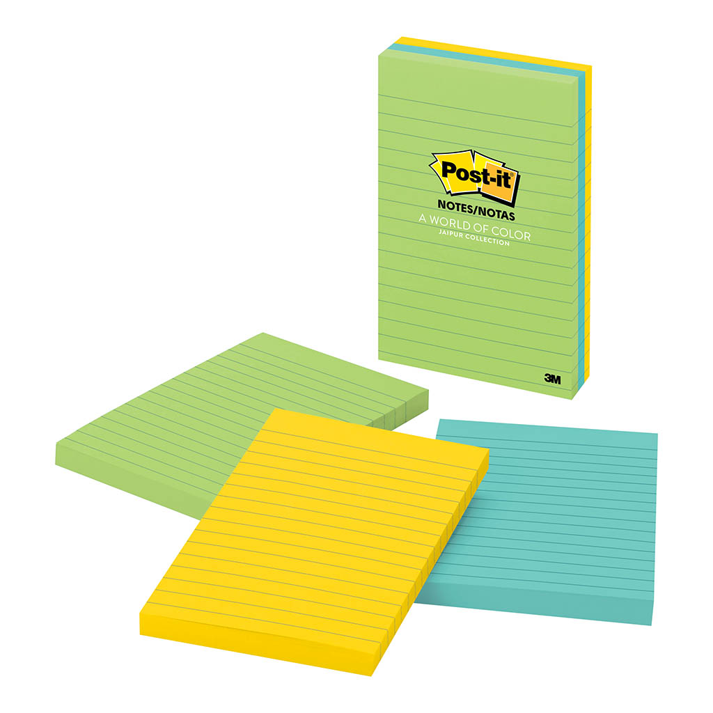 Post-it Lined Notes 660-3AU 101x152mm Jaipur, Pack of 3