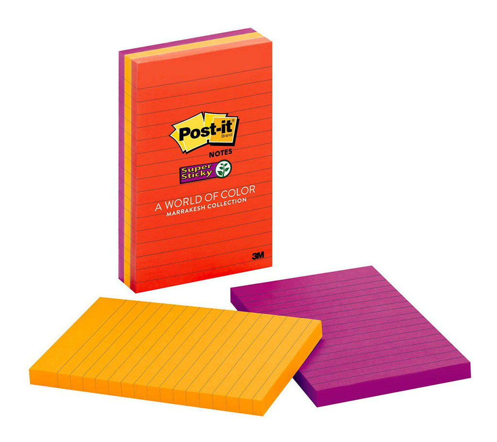 Post-it Super Sticky Lined Notes 660-3SSAN 101x152mm Marrakesh, Pack of 3