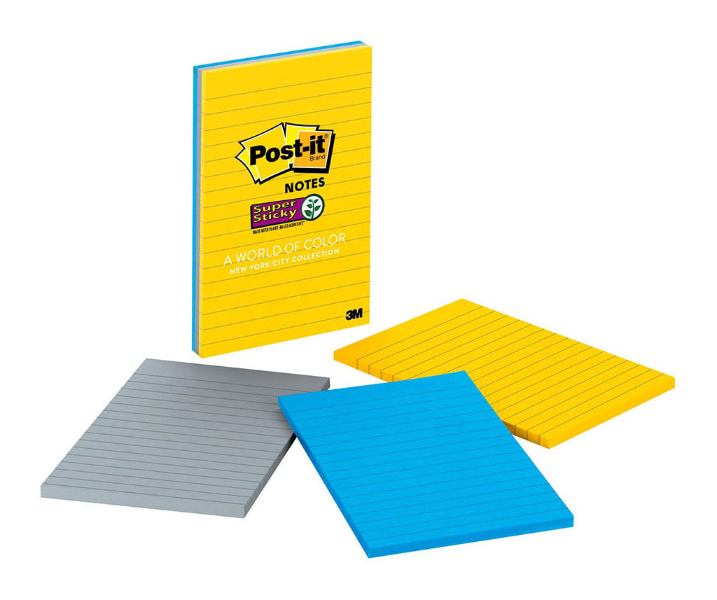 Post-it Super Sticky Lined Notes 660-3SSNY 101x152mm New York, Pack of 3