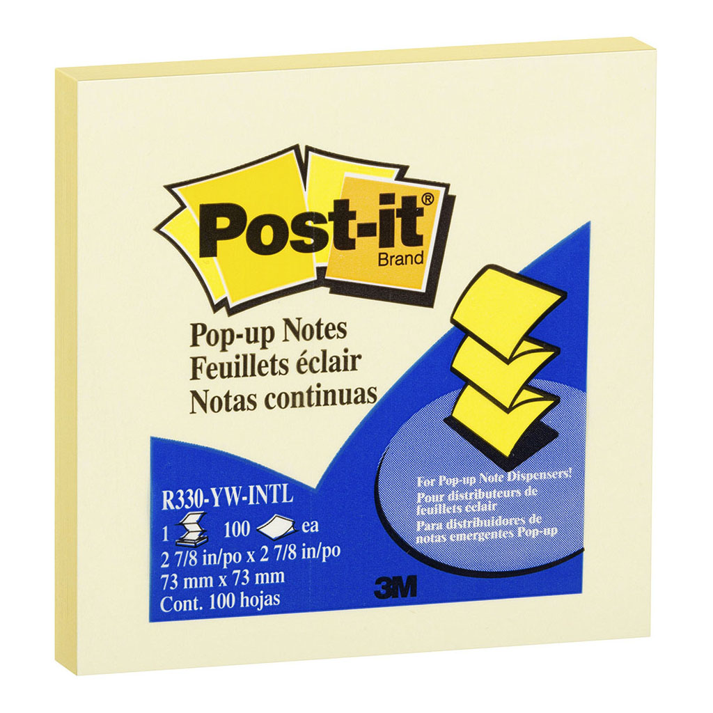 Post-it Notes Pop Up Refill R330-YW 76x76mm Yellow 100 sheet pad (Retail)