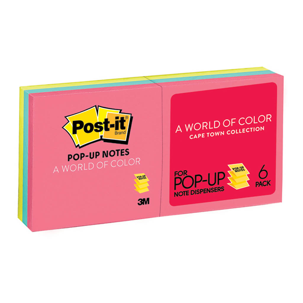 Post-it Pop-Up Notes R330-AN 76x76mm Cape Town, Pack of 6