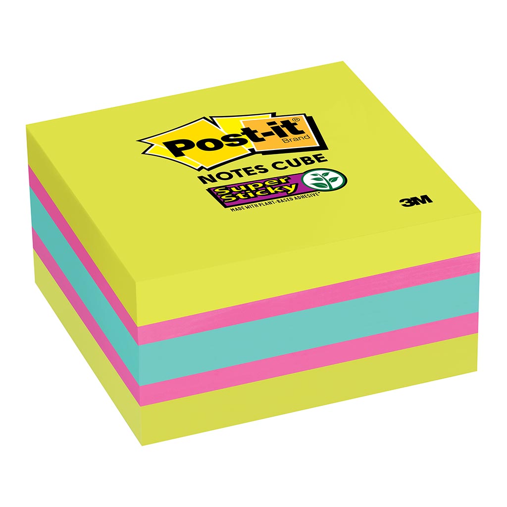 Post-it Super Sticky Memo Cube 2027-SSGFA 76mmx76mm 360 sheet