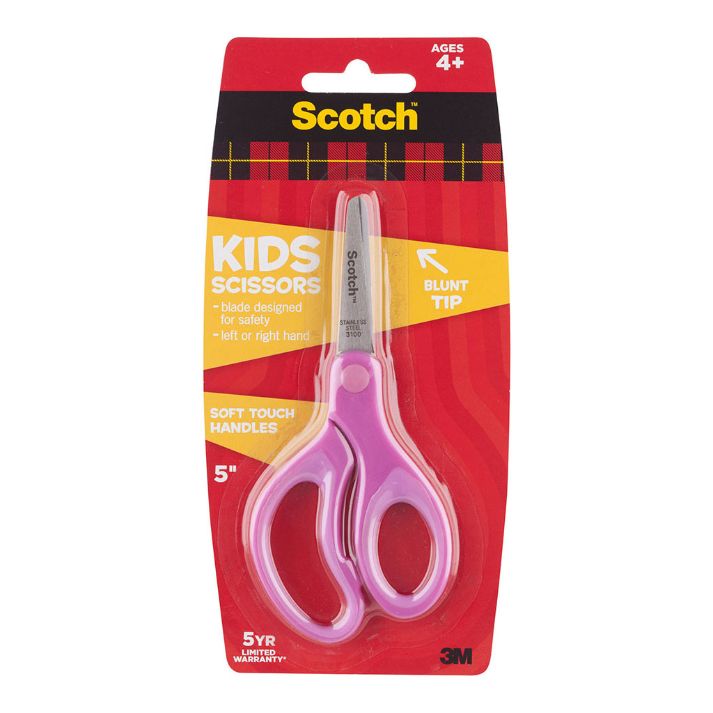 Scotch Kids Softgrip Scissors 1442B 5 Inch Assorted Pink and Blue