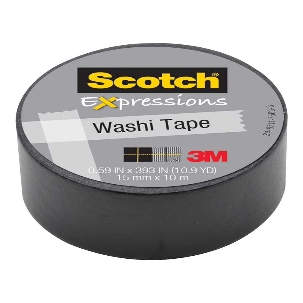 Scotch Expressions Washi Tape C314-BLK 15mm x 10m Black