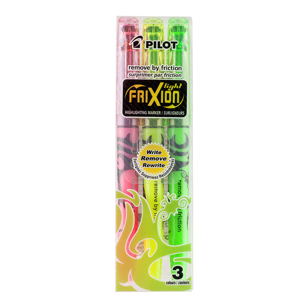 Pilot Frixion Light Erasable Highlighter, Pack of 3 (SW-FL-S3) HS