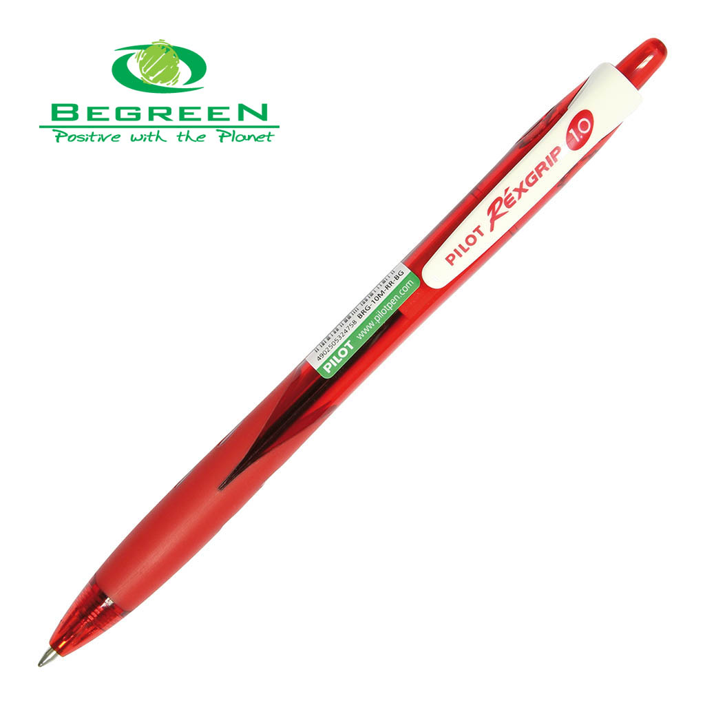 Pilot BeGreen Rexgrip Ballpoint Medium Red (BRG-10M-RR-BG)