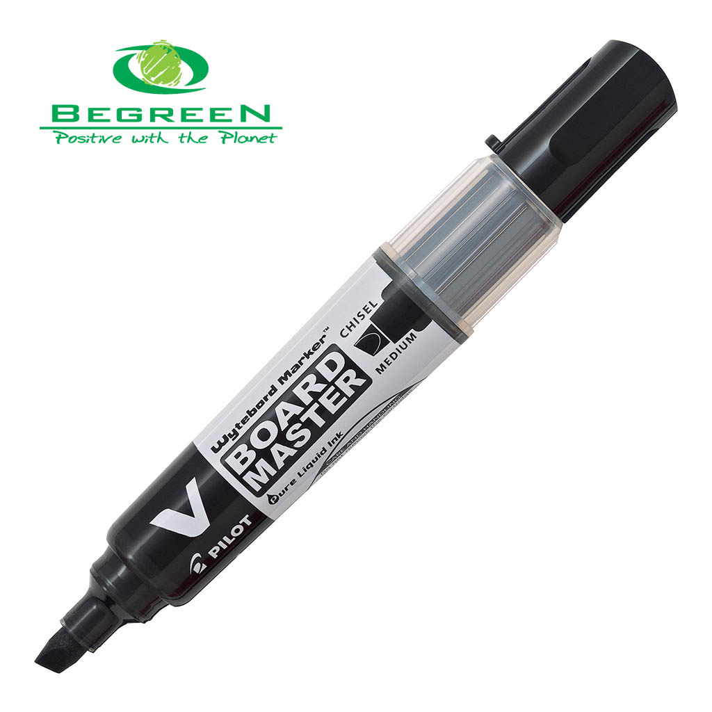 Pilot BeGreen V Board Whiteboard Marker Chisel Black (WBMAVBM-MC-B-BG)