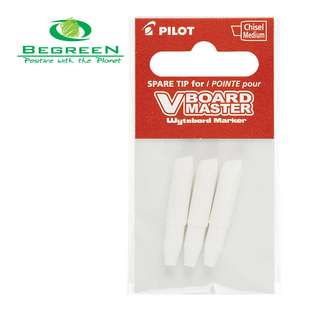 Pilot BeGreen V Board Whiteboard Marker Chisel Tips, Pack of 3 (WBTIP-VBM-MC) HS