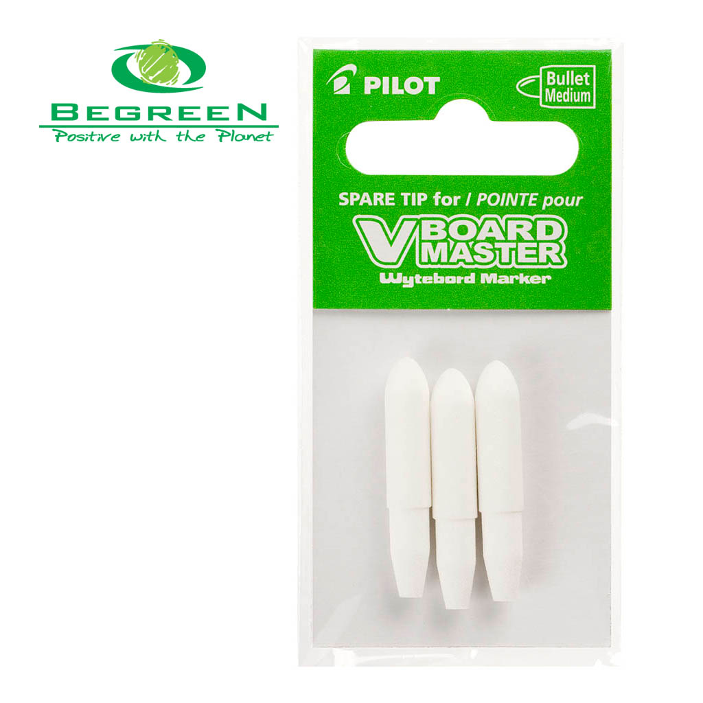 Pilot BeGreen V Board Whiteboard Marker Bullet Tips, Pack of 3 (WBTIP-VBM-M) HS