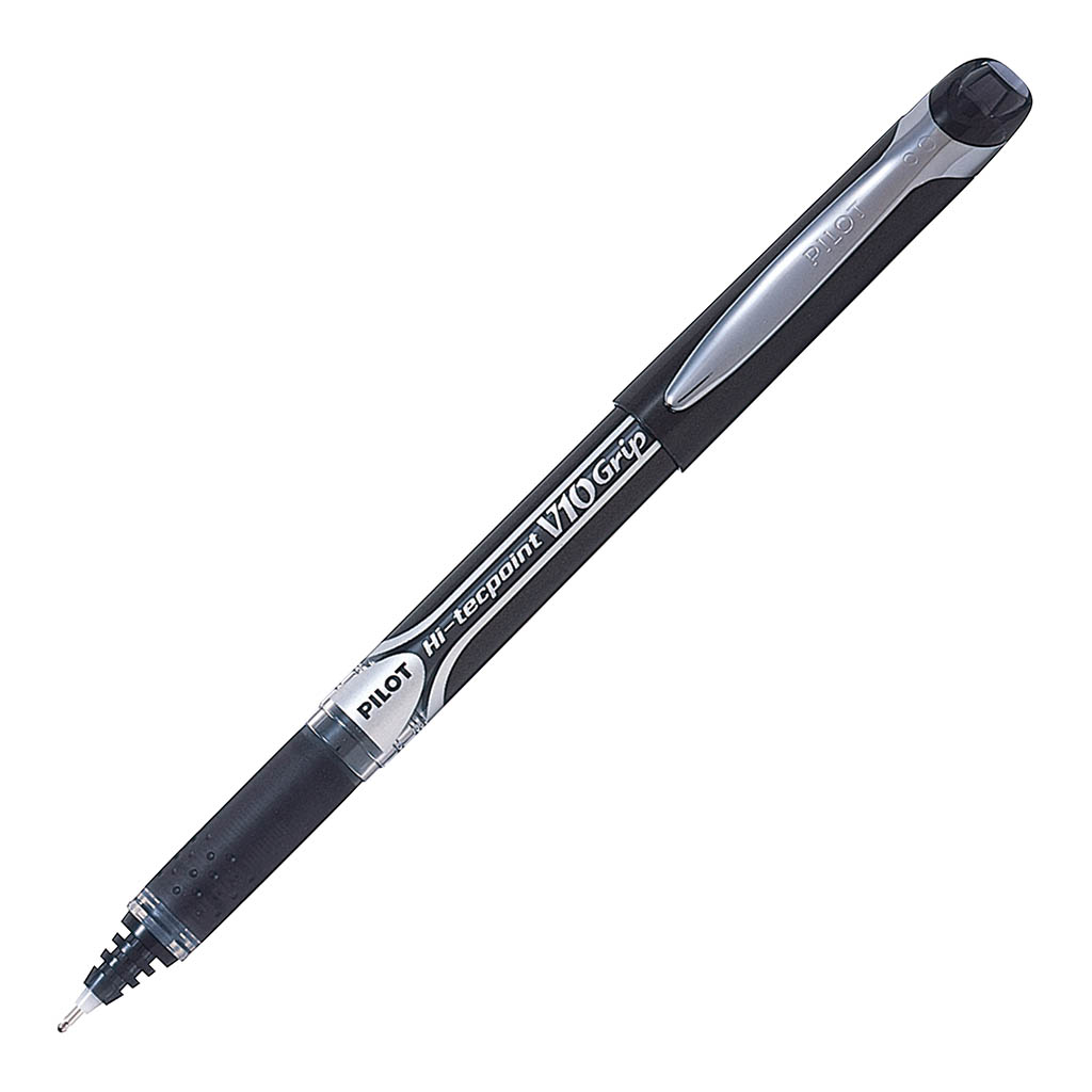 Pilot Hi-Tecpoint V10 Grip Rollerball Broad Black (BXGPN-V10-B)