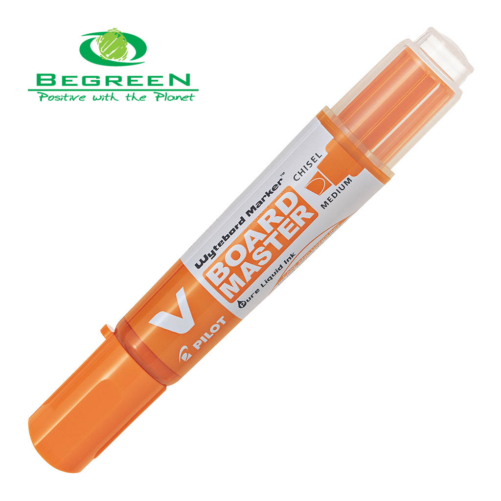 Pilot BeGreen V Board Whiteboard Marker Chisel Orange (WBMAVBM-MC-O-BG)