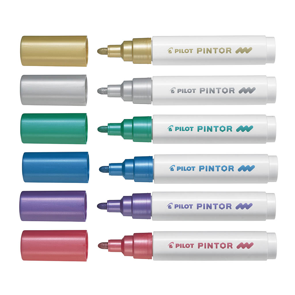 Pilot Pintor Marker Medium Metallic, Pack of 6