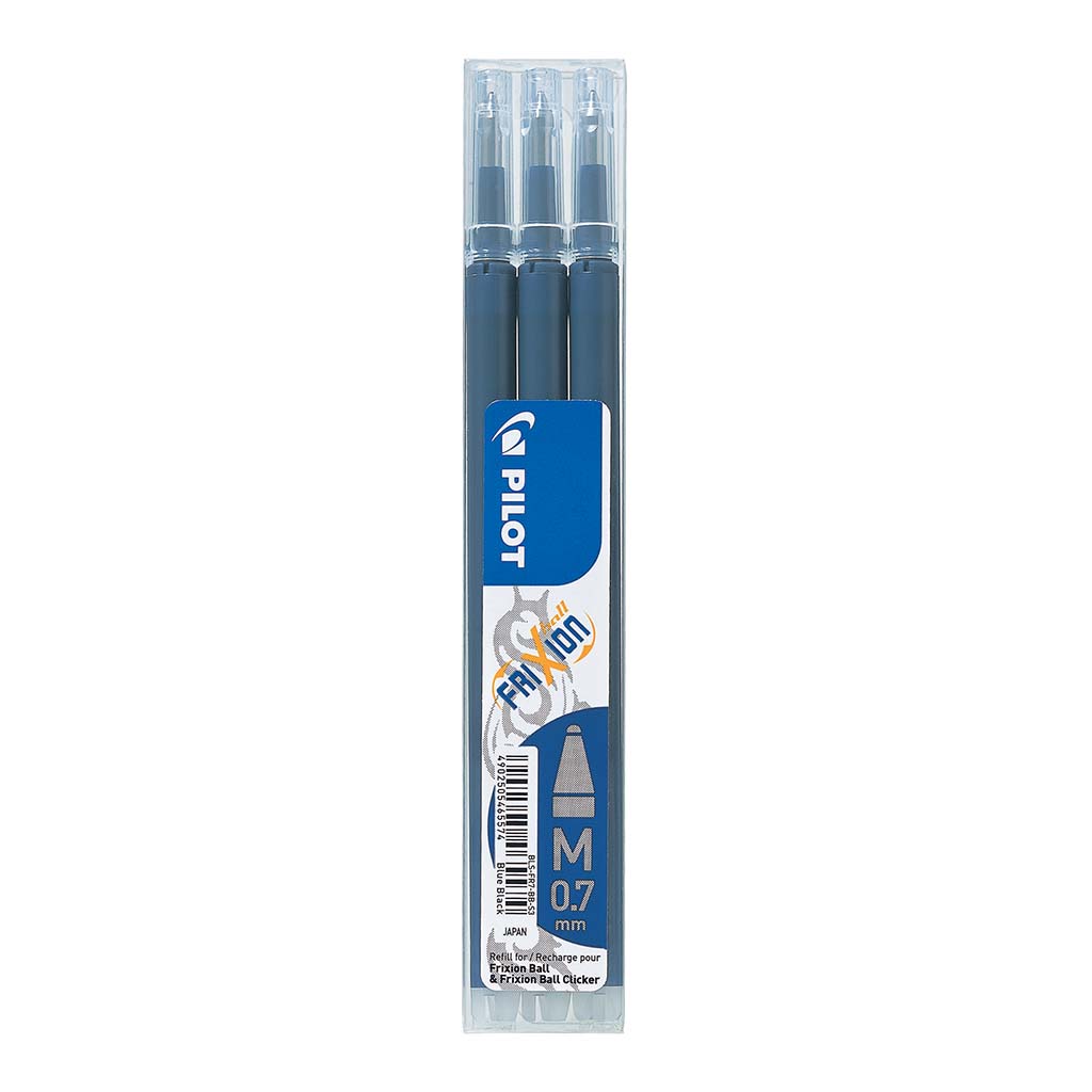 Pilot Frixion Erasable Refill Fine Blue Black, Pack of 3 (BLS-FR7-BB-S3)