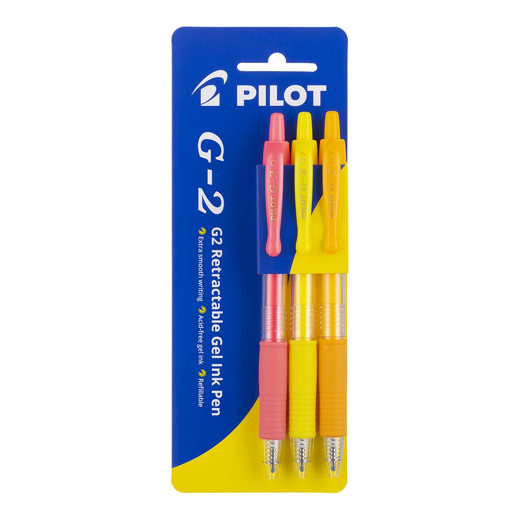 Pilot G2 Gel Fine Neon RYA, Pack of 3 HS