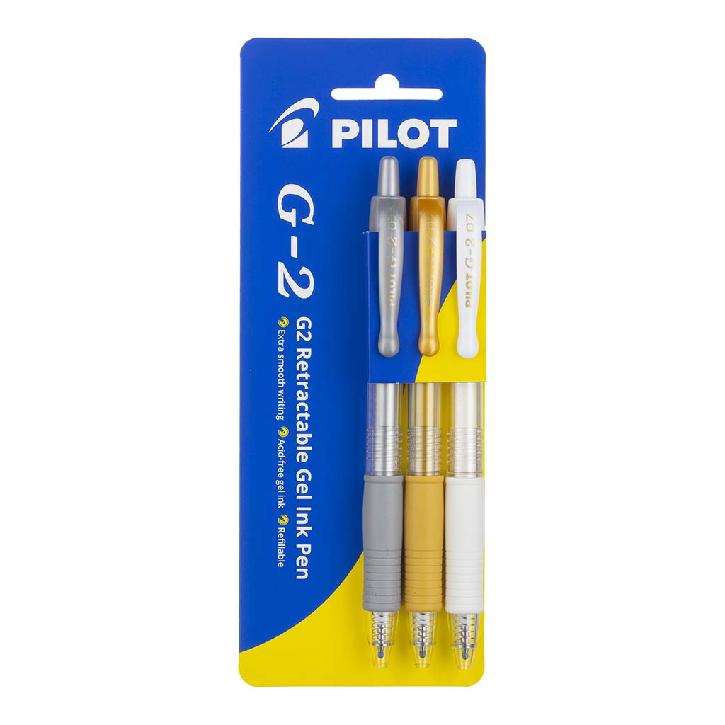 Pilot G2 Gel Fine Metallic GSW, Pack of 3 HS