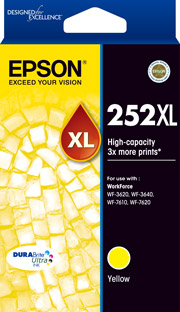 Genuine Epson 252XL Yellow Ink Cartridge