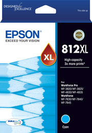 Genuine Epson 812XL Cyan Ink Cartridge