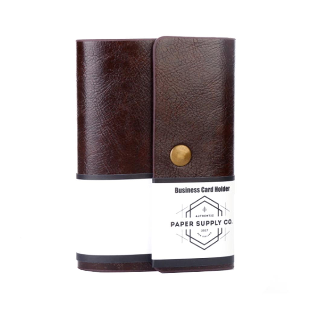 OSC Vintage Business Card Holder Brown 20 cards