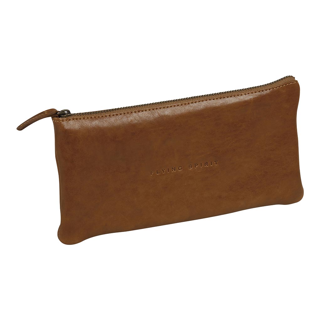 Flying Spirit Pencil Case Flat Cognac