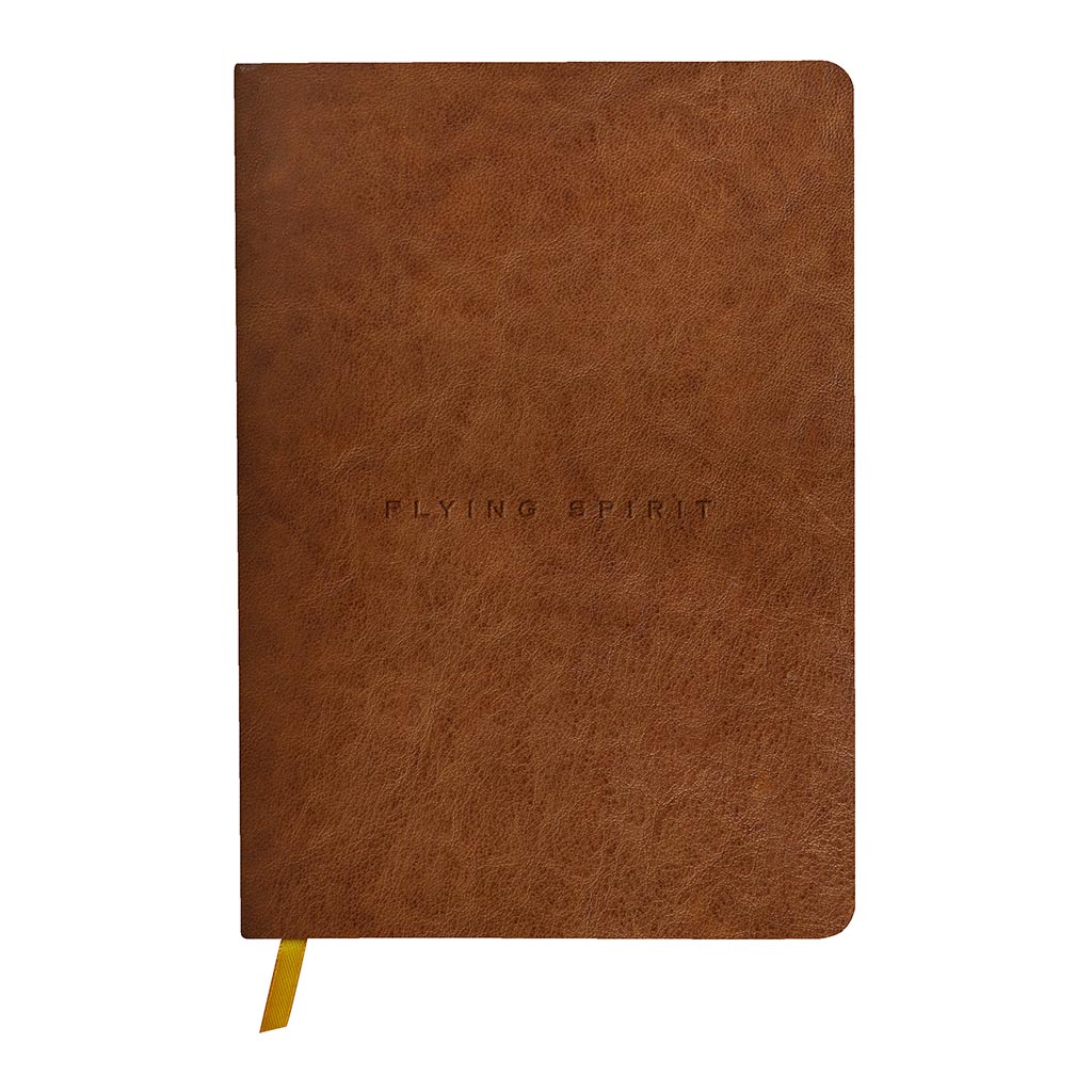 Flying Spirit Leather Journal A5 Lined Cognac