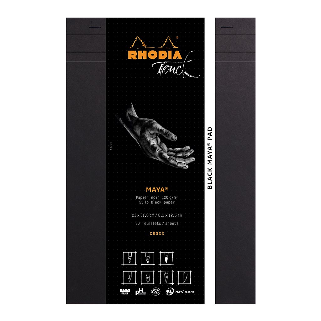 Rhodia Touch Maya Black Pad A4+ Cross n Dot