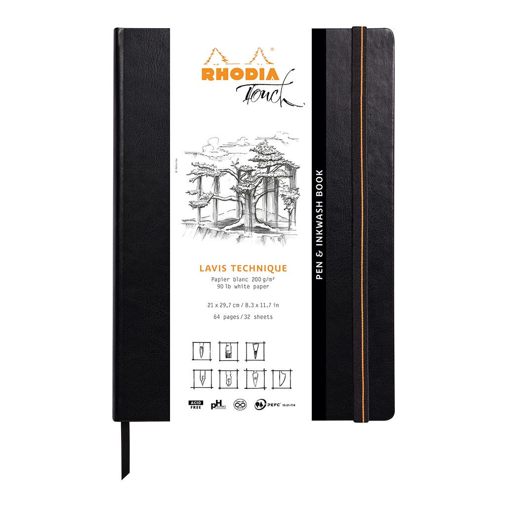 Rhodia Touch Pen and Inkwash Book A4 Portrait Blank