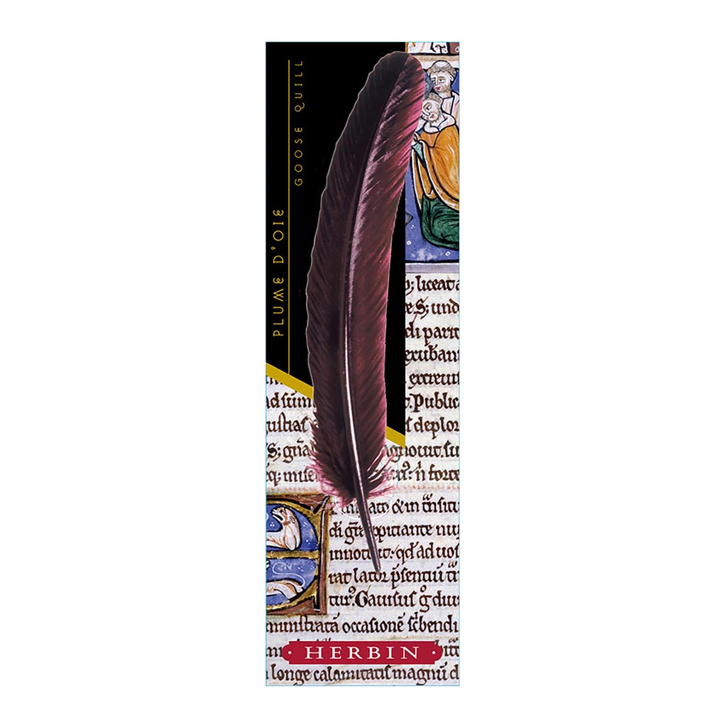 Herbin Goose Quill 21cm Burgundy Blister pk