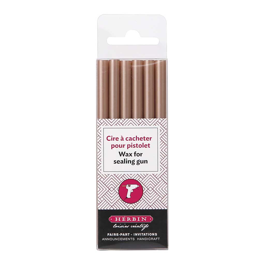 (image for) Herbin Wax Gun Sticks Rose Gold, Pack of 6