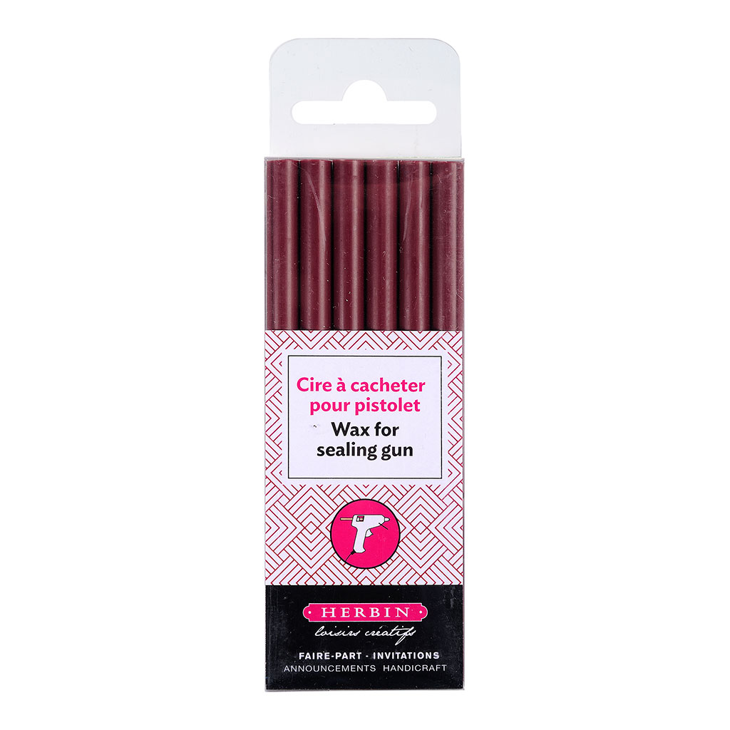 (image for) Herbin Wax Gun Sticks Burgundy, Pack of 6