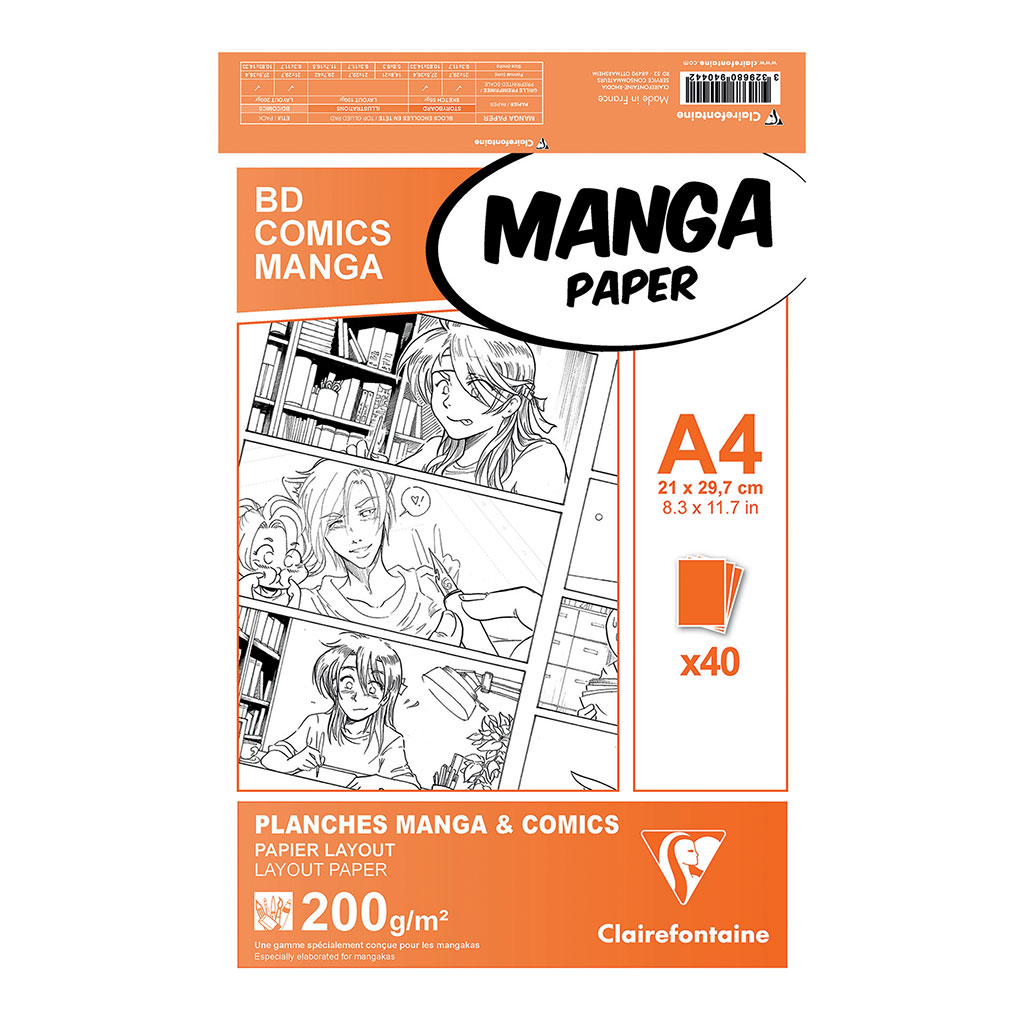 (image for) Clairefontaine Manga Paper A4 200g, Pack of 40