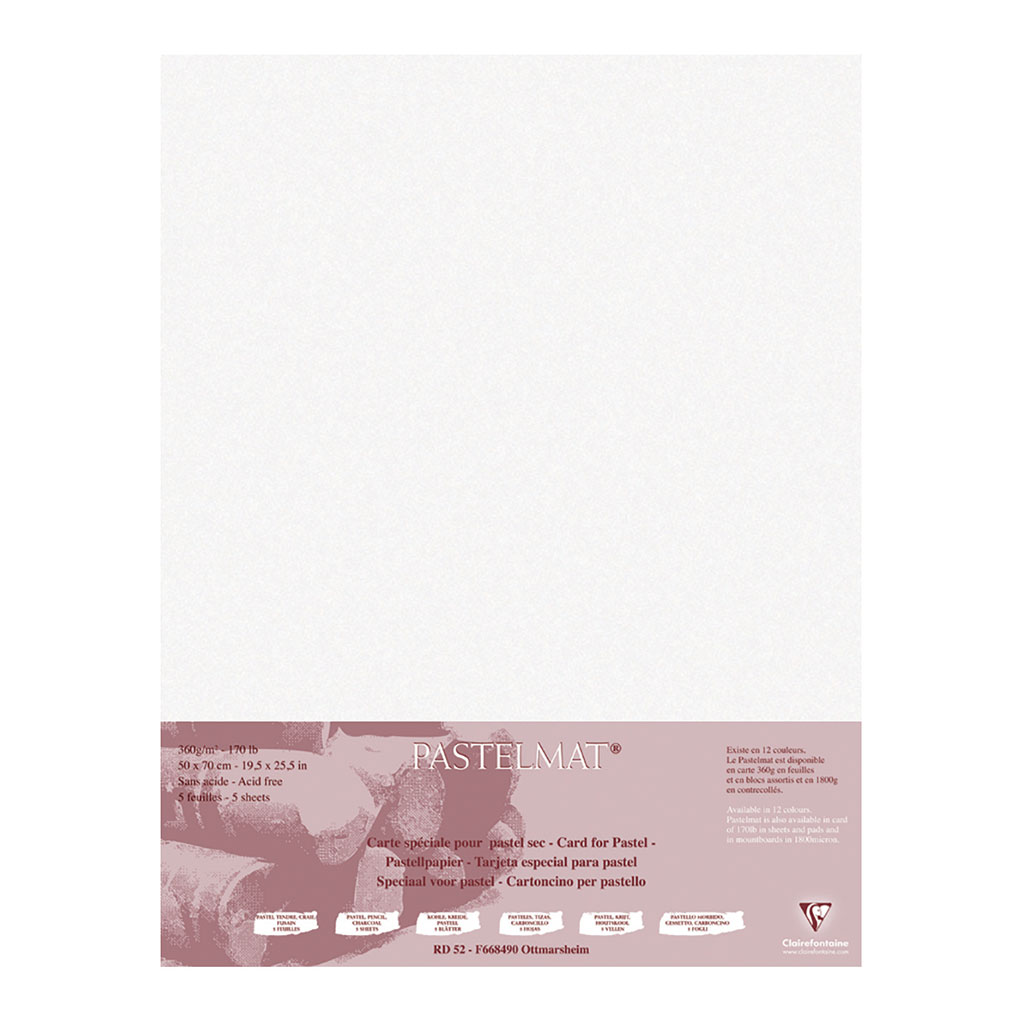 Pastelmat Paper 50x70cm White, Pack of 5