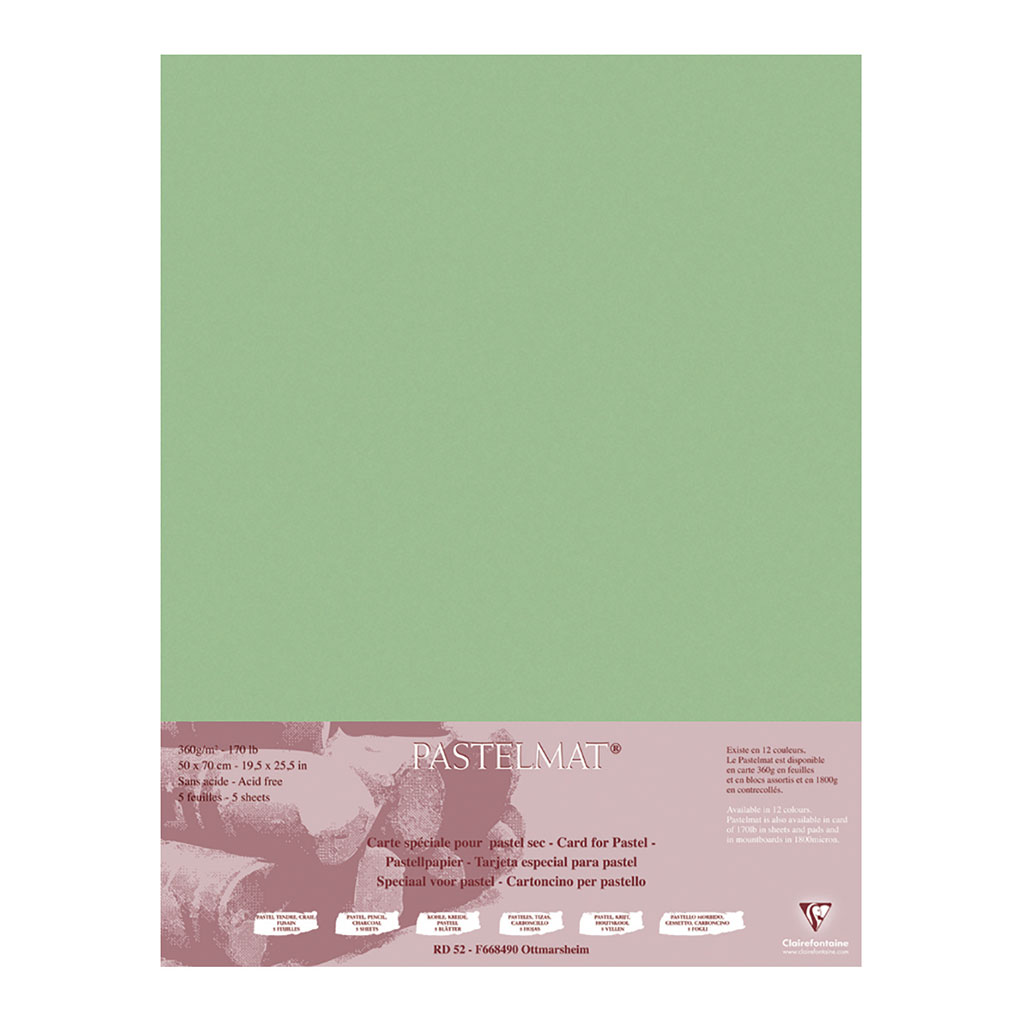 Pastelmat Paper 50x70cm Light Green, Pack of 5