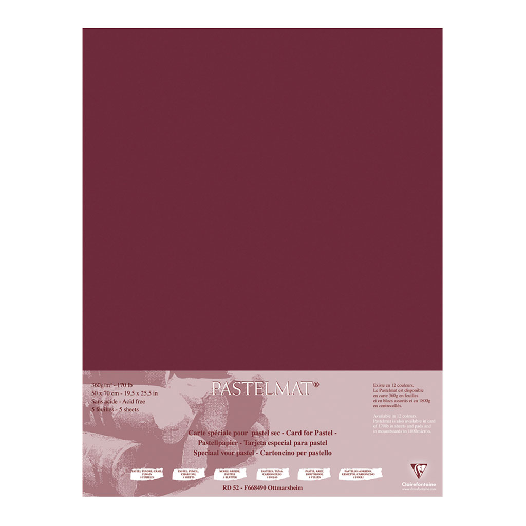 Pastelmat Paper 50x70cm Wine, Pack of 5